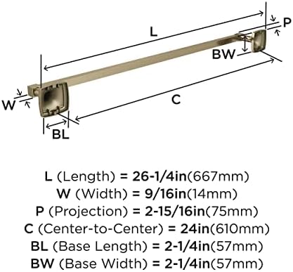 Amerock Stature 24" Golden Champagne Towel Bar