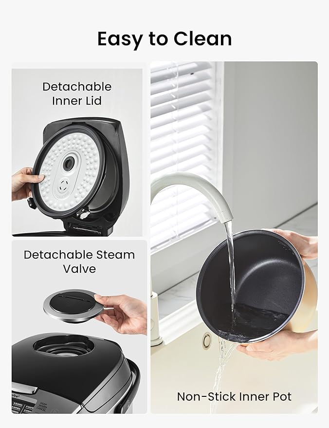 COMFEE' Rice Cooker 12 Cups Cooked/6 Cups Uncooked, Portable Non-Stick Rice