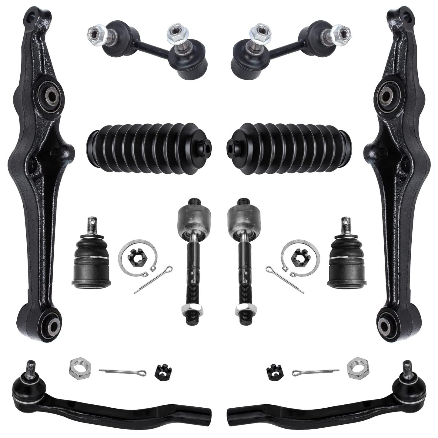Detroit Axle - 12pc Front End Suspension Kit for 1998-2002 Honda Accord 1999-2003 TL 2001-2003 CL 2 Lower Control Arms 2 Lower B