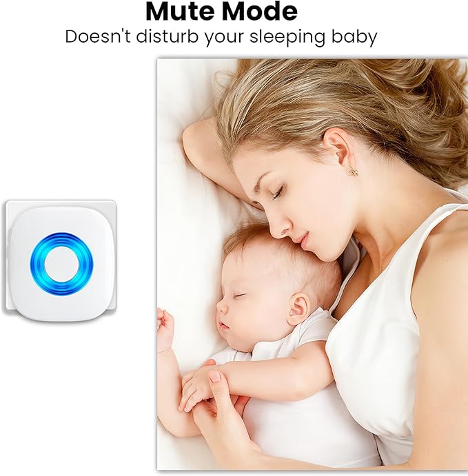 Wireless Doorbell with 3 Receivers 2 Buttons, PHYSEN Waterproof Door Bell Kits