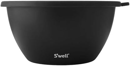 S'well Stainless Steel Salad Bowl Kit XL 184oz, Onyx, Includes 5oz Canister For Dressing, Serving Utensils, and Removable Tray, Leakproof, Easy to Clean, Dishwasher and Refrigerator Safe