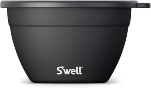 S’well Stainless Steel 64oz Salad Bowl Kit in Onyx,Comes with 2oz Condiment Container and Removable Tray for Organized Serving,Leak-Proof and Dishwasher Safe,(Pack of 8)