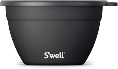 S’well Stainless Steel 64oz Salad Bowl Kit in Onyx,Comes with 2oz Condiment Container and Removable Tray for Organized Serving,Leak-Proof and Dishwasher Safe,(Pack of 8)