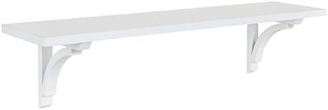 Kate and Laurel Corblynd Traditional Wood Wall Shelf, 36 inches, White