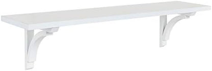 Kate and Laurel Corblynd Traditional Wood Wall Shelf, 36 inches, White