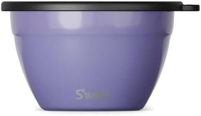 S'well Stainless Steel Salad Bowl Kit 64oz, Hillside Lavender, Comes with 2oz Mini Canister and Removable Tray for Organization, Leakproof, Easy to Clean, Dishwasher Safe