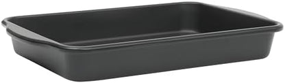 Oster Teston 13 x 9 Inch Rectangular Baking Pan, Nonstick Carbon Steel Cake Pan, Matte Black, PFAS-Free, Oven-Safe, Easy Clean Bakeware