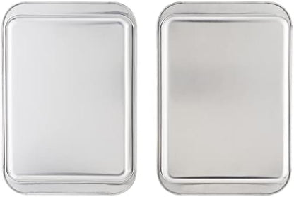 Nordic Ware Naturals 3 Piece Compact Pan Set, Toaster Oven, Counter Ovens, Air Fryer and Broiler Safe, Size for 1-2 Portions - Includes Baking Sheet, Broiling Rack and Rectangular Pan
