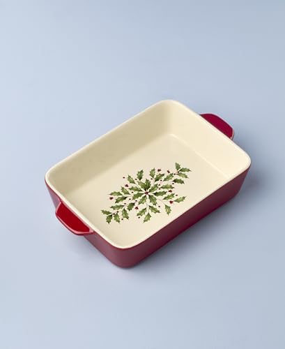 Lenox Holiday Stoneware Small Rectangular Christmas Baking Dish