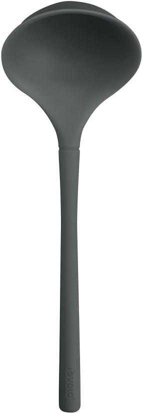 Tovolo Flex Core Small Silicone Ladle Charcoal Gray Heat Safe Silicone Soup