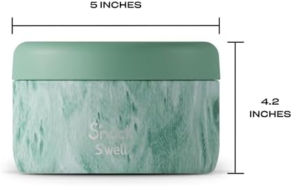 S'well S'nack Stainless Steel Food Container - 10 Oz - Peppermint Tree - Double-Layered Insulated Bowls Keep Food Cold for 10 Hours and Hot for 4 - BPA-Free