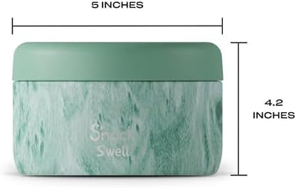 S'well S'nack Stainless Steel Food Container - 10 Oz - Peppermint Tree - Double-Layered Insulated Bowls Keep Food Cold for 10 Hours and Hot for 4 - BPA-Free