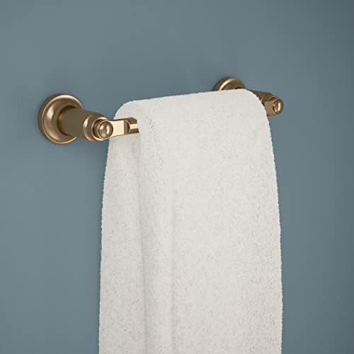Delta Saylor (1-Pack) 8'' Towel Rack for Bathroom Champagne Bronze Towel Bar for Bathroom Wall Hand Towel Holder Rod Wall Mounted Kitchen Towel Holder 73508-CZ