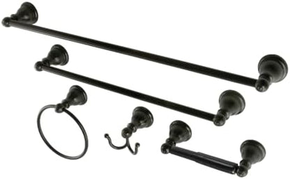 Kingston Brass Sante Fe Towel-Bar/Towel-Ring/Toilet Paper Holder/Robe Hook, 18"/24", Oil Rubbed Bronze