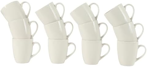 Gibson Home Great Essentials 12 Ounce Porcelain Coffee Mugs - Set of 12 - Cups for Latte, Hot Tea, Cappuccino, Mocha, Espresso, Cocoa