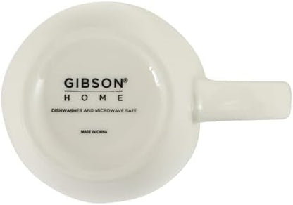 Gibson Home Great Essentials 12 Ounce Porcelain Coffee Mugs - Set of 12 - Cups for Latte, Hot Tea, Cappuccino, Mocha, Espresso, Cocoa