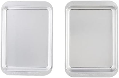 Nordic Ware Naturals 3 Piece Compact Pan Set, Toaster Oven, Counter Ovens, Air Fryer and Broiler Safe, Size for 1-2 Portions - Includes Baking Sheet, Broiling Rack and Rectangular Pan