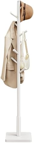 VASAGLE Solid Wood Coat Rack, Free Standing, 8 Hooks, 3 Height Options