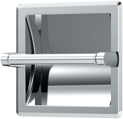 Gatco 750 Recessed Pivoting Toilet Paper Holder, Wall Mounted, Heavy Duty Metal Tissue Holder for Bathroom – Available in Chrome