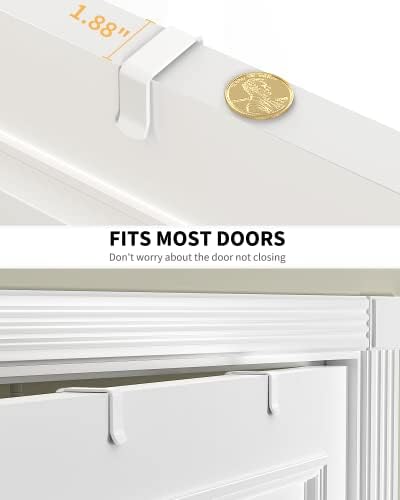 Moforoco White 6-Tier Over Door Pantry Organizer, Pantry Organization Storage, Door Metal Hanging Spice Rack Basket Shelves, Home Kitchen Apartment Essentials, Laundry Room Bathroom Organization