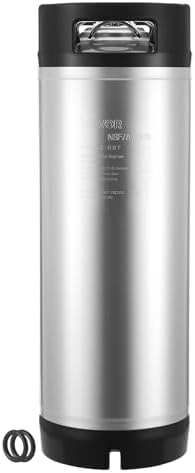 VEVOR Corny Keg, 5 Gallon Ball Lock Keg, SUS304 Cold Brew Kegs with Dual Rubber Handles & Heavy-Duty Rubber Bottom, Brewing Equipment for Home Brewing Party, 1 PCS