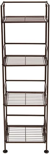 Amazon Basics 4-Tier Iron Towel Shelf Black 11.4"L x 11.8"W x 44.5"H