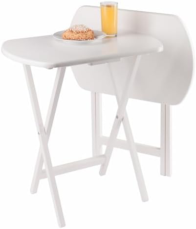 Winsome Corbett Set of 2 Oversized Foldable Snack Tables, Easy to Store Portable Fold Up Table Set for Kitchen, Living Room TV Dining, Crafts, Puzzles, Work from Home