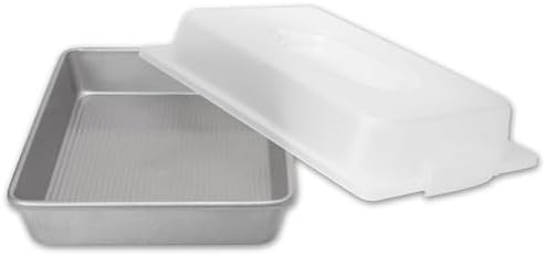 USA Pan 1117RCLD-ST-1 Bakeware Nonstick Rectangular Pan with Lid, 9x13-Inches,White