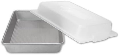 USA Pan 1117RCLD-ST-1 Bakeware Nonstick Rectangular Pan with Lid, 9x13-Inches,White