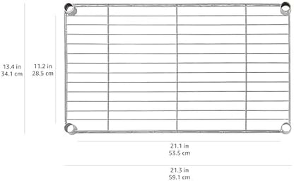 Amazon Basics 5-Shelf Adjustable Storage Shelving Unit for Garage, Steel Wire Rack, 200 Pound Loading Capacity per Shelf, 23.2" x 13.4" x 60", Chrome Finish