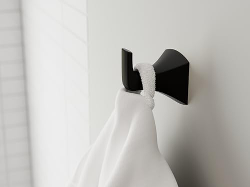 Pfister Bruxie Towel Hook, Bathroom Towel Hook, Wall-Mounted, Screw-in, Matte Black Finish, BRHBIE0B
