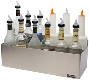 San Jamar B5522D Stainless Steel Double Rail Speed Rack Bottle Holder, 21-1/8" Width x 7-5/8" Height x 8" Depth