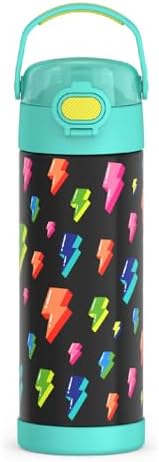 THERMOS FUNTAINER Water Bottle with Spout, 16oz, Lightning Bolt Girl