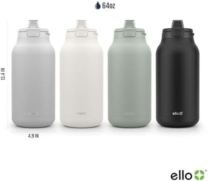 Ello Hydra 64oz Half Gallon Vacuum Insulated Stainless Steel Jug, Cream