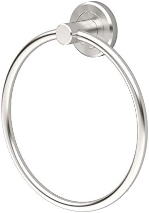Gatco 4292 Latitude II Towel Ring | Modern Hand Towel Holder for Bathroom | Stylish Decorative Hardware, Heavy Duty Metal, EZ Ancor Mounting | Satin Nickel