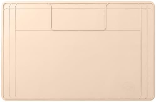 The Original Under Sink Mat - Silicone Waterproof mat, Trimmable, Easy to Clean, Kitchen cabinet liner, Under sink protector mats, Drip Tray with Lip (Beige, 31" x 22") or smaller
