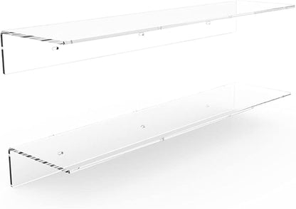 24 Inches Clear Floating Shelves
