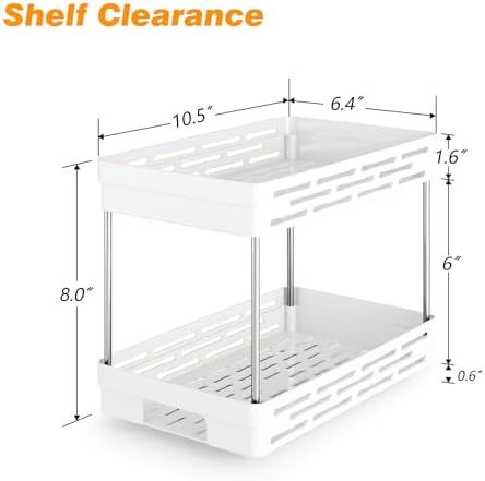 Pull Out Spice Rack Organizer for Cabinet, 2 Pack Widen Slide Out Spice Racks Organizer, Spice Cabinet Organizers, Cabinet Size Need:12'' Highx11'' Deepx6.75'' Wide,Hold 15 Spice Jar Each Tier-2Tier