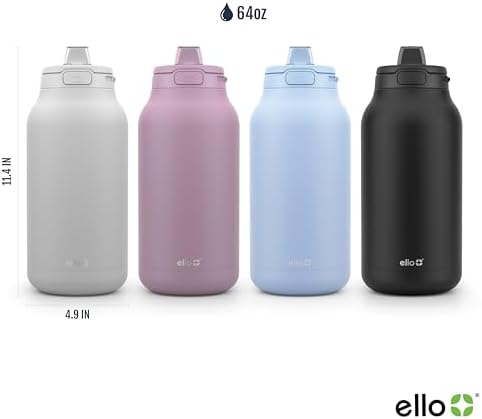 Ello Hydra 64oz Half Gallon Vacuum Insulated Stainless Steel Jug, Mauve