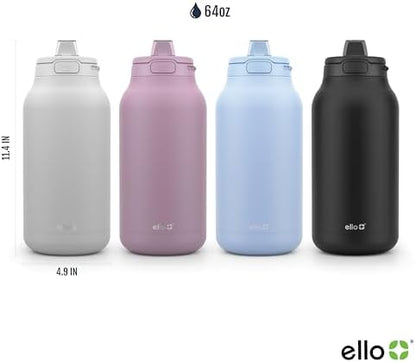 Ello Hydra 64oz Half Gallon Vacuum Insulated Stainless Steel Jug, Mauve
