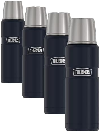 THERMOS Stainless King Vacuum-Insulated Compact Bottle, 16 Ounce, Midnight Blue (Pack of 4)