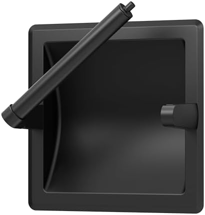Gatco 752 Recessed Pivoting Toilet Paper Holder, Wall Mounted, Heavy Duty Metal Tissue Holder for Bathroom – Available in Matte Black