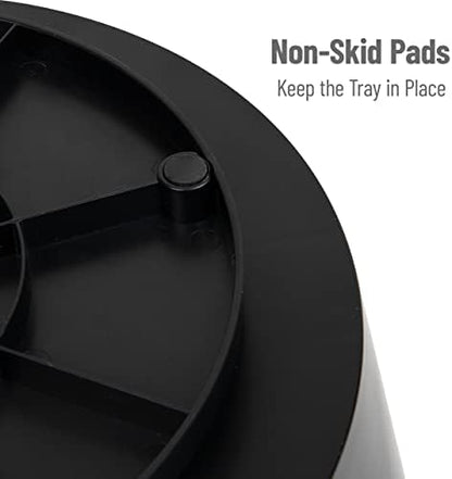 Mind Reader Snack Carousel, Countertop Organizer, Snack Tray, Condiment Holder, Breakroom, Kitchen, Black