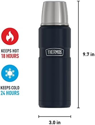 THERMOS Stainless King Vacuum-Insulated Compact Bottle, 16 Ounce, Midnight Blue (Pack of 4)