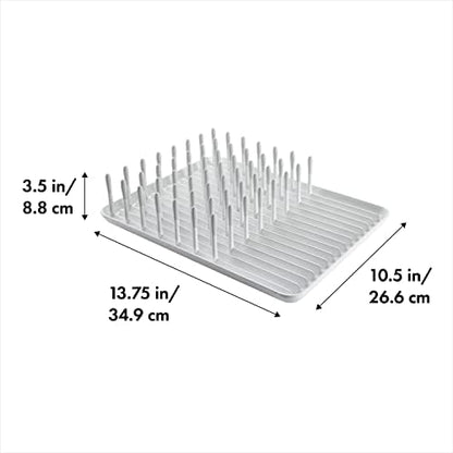 OXO Good Grips Compact Dish Rack Biscuit | For Dishware | 13-3/4 x 10-3/8 x 3-1/2 Inch | Non-Skid Feet | Pack of 4