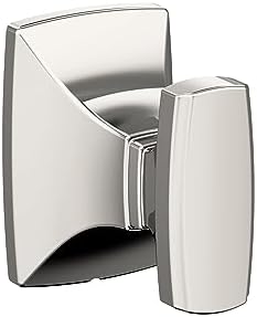 Amerock BH36010PN | Polished Nickel Single Robe Hook | 2-1/8 inch (54 mm) Length Towel Holder | Highland Ridge | Towel Hook for Bathroom | Bathroom Hardware | Bath Accessories