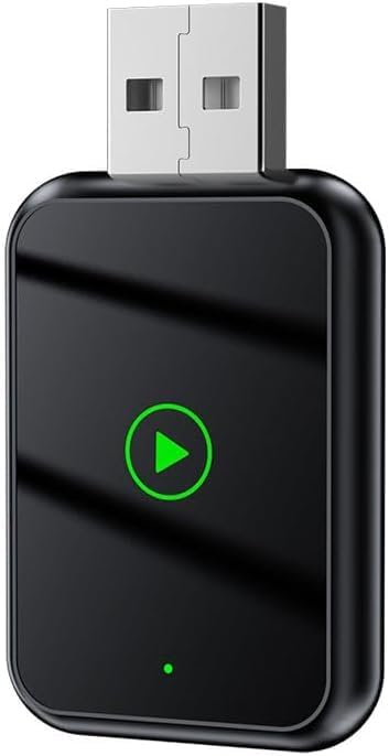Wireless CarPlay Adapter 2-in-1 for Peugeot Partner Tepee 2016 2017 2018 2019 2020 2021 2022 2023 2024, USB Design Plug and Play Bluetooth Fast Connection Car Accessories,C-Black