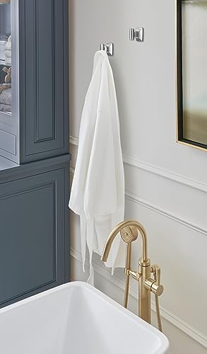 Amerock BH36010PN | Polished Nickel Single Robe Hook | 2-1/8 inch (54 mm) Length Towel Holder | Highland Ridge | Towel Hook for Bathroom | Bathroom Hardware | Bath Accessories