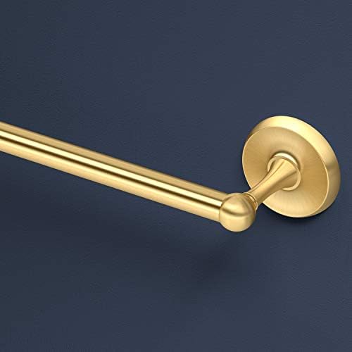 Gatco 5051 Designer II Towel Bar, 18 Inch, Brushed Brass | Wall Mounted Towel Holder for Bathroom