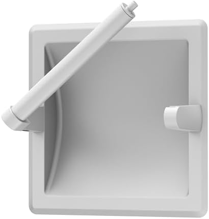 Gatco 754 Recessed Pivoting Toilet Paper Holder, Wall Mounted, Heavy Duty Metal Tissue Holder for Bathroom – Available in Matte White